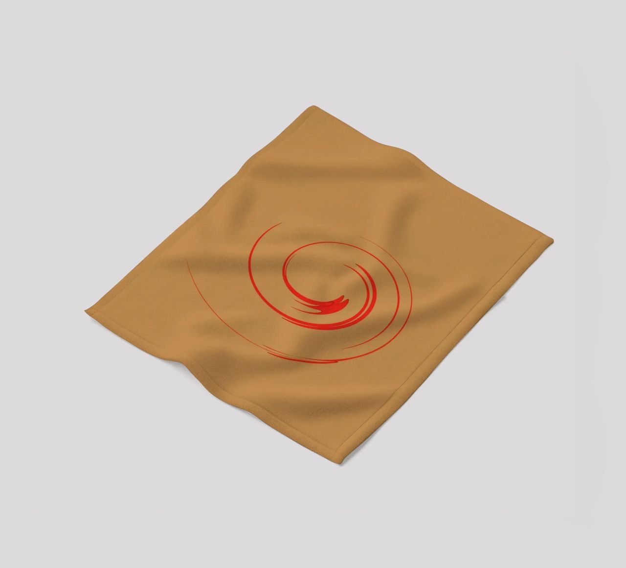 Abstract circular dynamic shape in red and orange fleece blanket by Something for you
