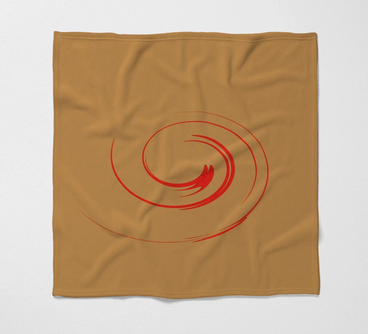 Abstract circular dynamic shape in red and orange fleece blanket by Something for you