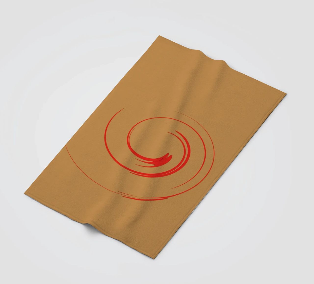 Abstract circular dynamic shape in red and orange fleece blanket by Something for you