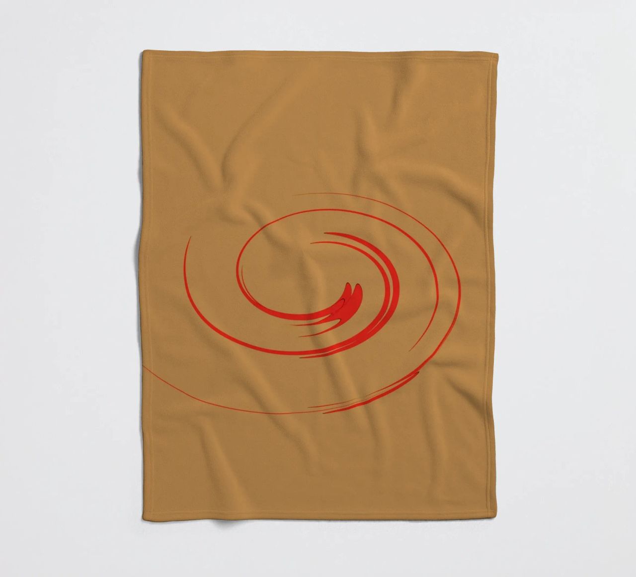 Abstract circular dynamic shape in red and orange fleece blanket by Something for you