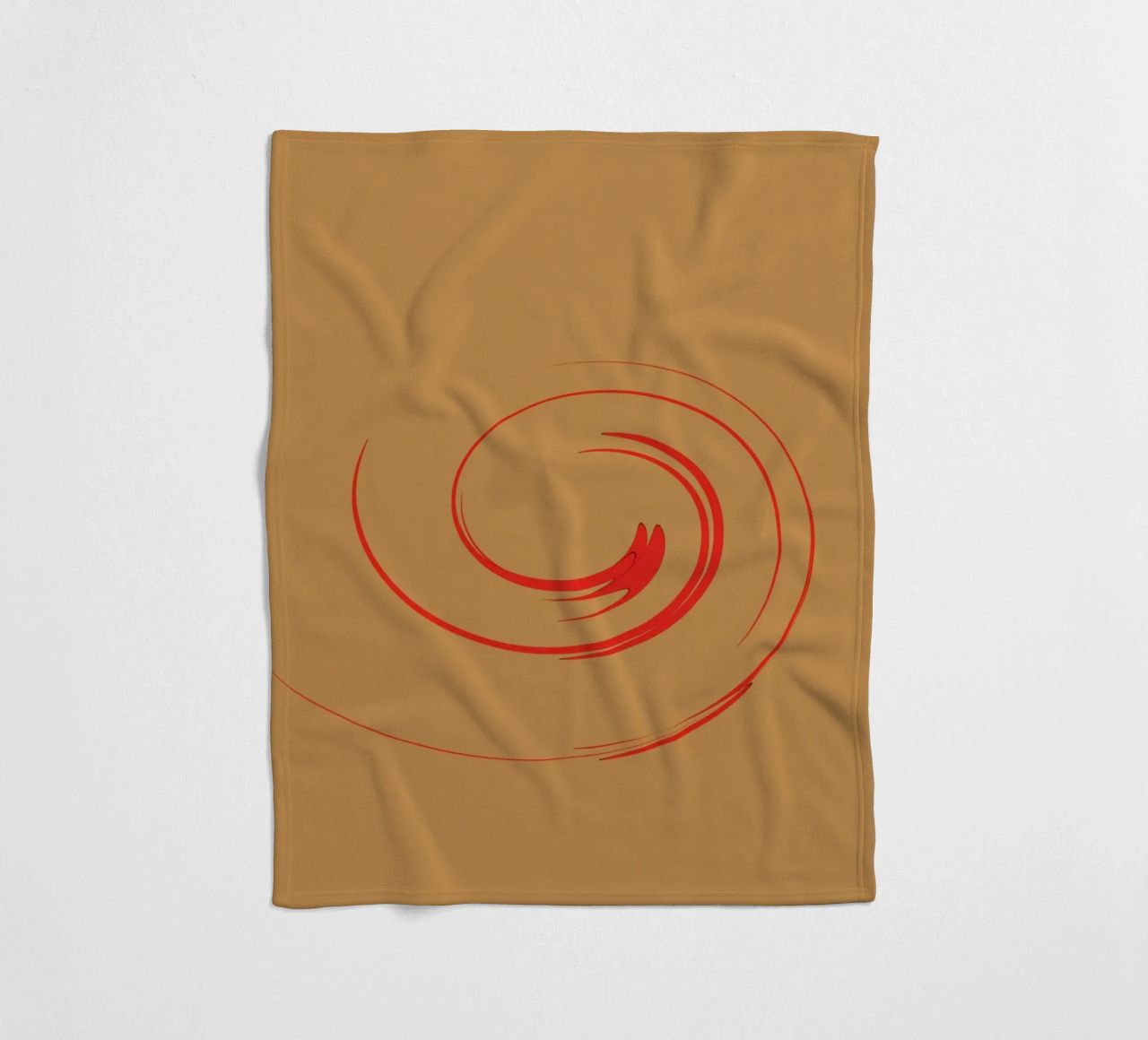 Abstract circular dynamic shape in red and orange fleece blanket by Something for you