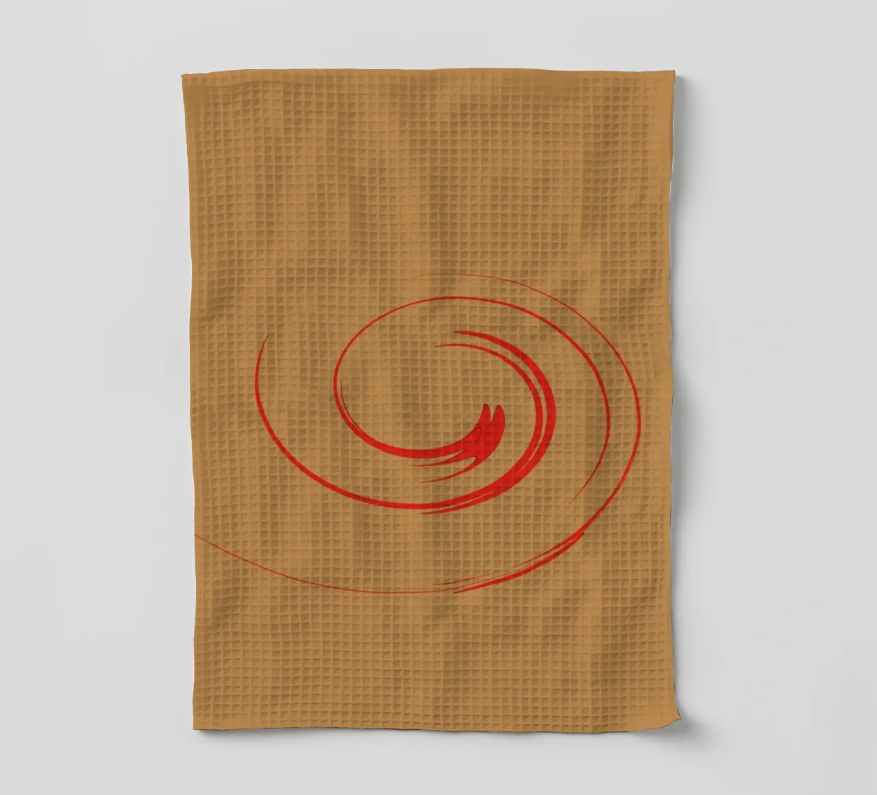 Forme dynamique circulaire abstraite en rouge et orange torchon de Something for you