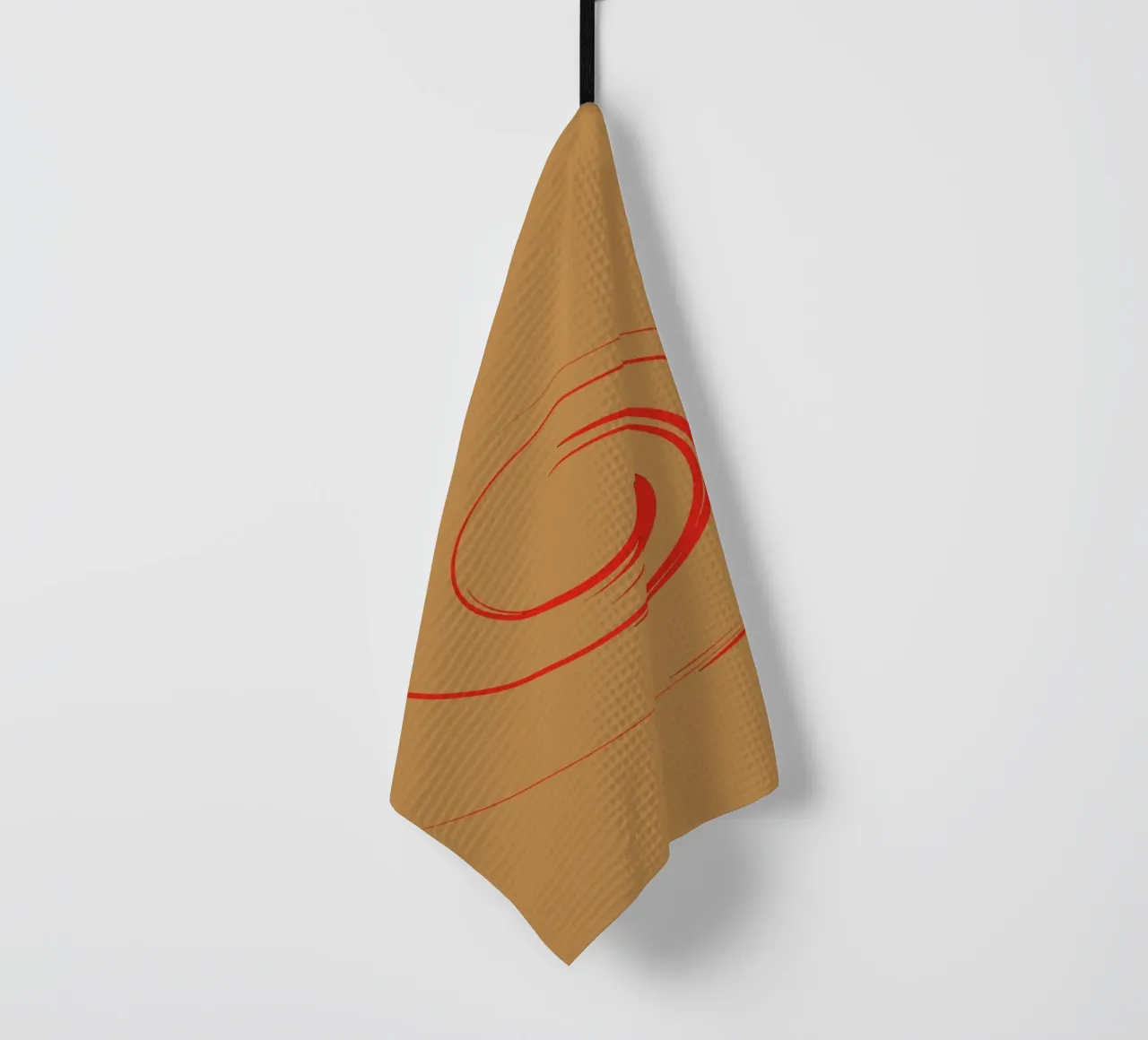 Forme dynamique circulaire abstraite en rouge et orange torchon de Something for you
