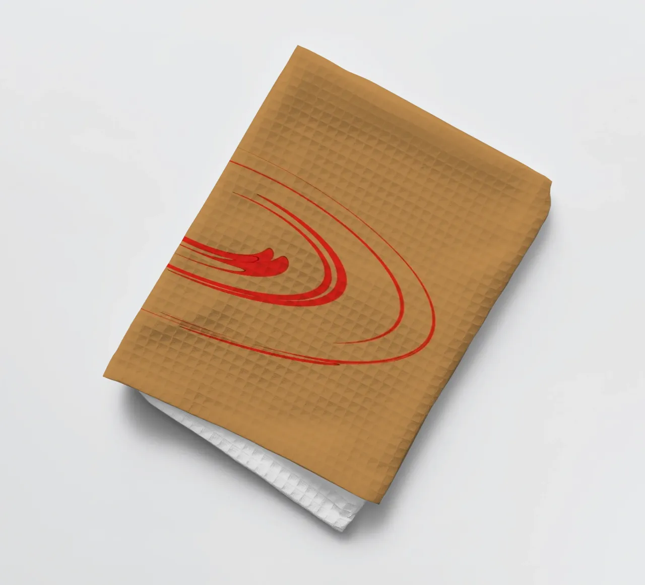 Forma dinamica circolare astratta in rosso e arancione canovaccio da cucina da Something for you
