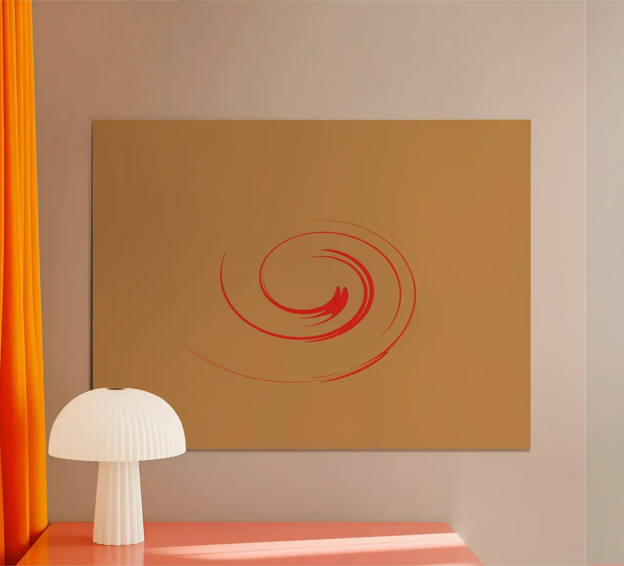 Abstrakte kreisrunde dynamische Form in Rot und Orange Poster von Something for you