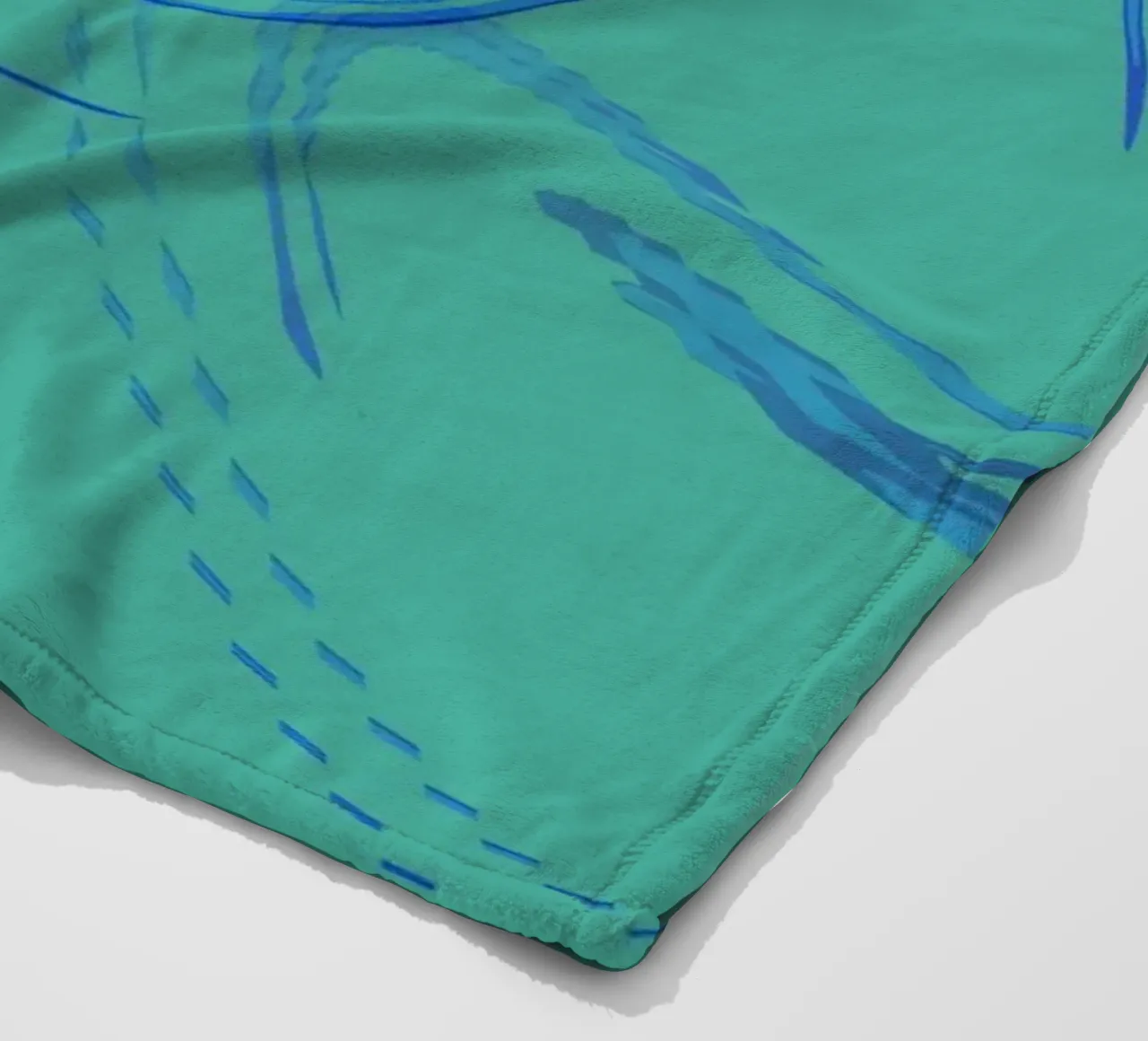 Abstract circular dynamic shape in blue and green fleece blanket by Something for you