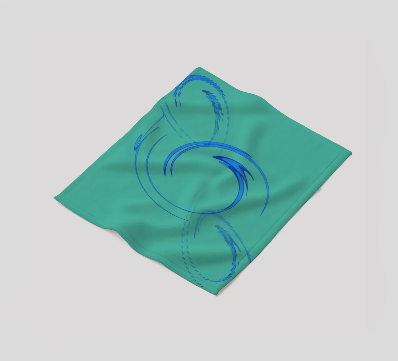 Abstract circular dynamic shape in blue and green fleece blanket by Something for you