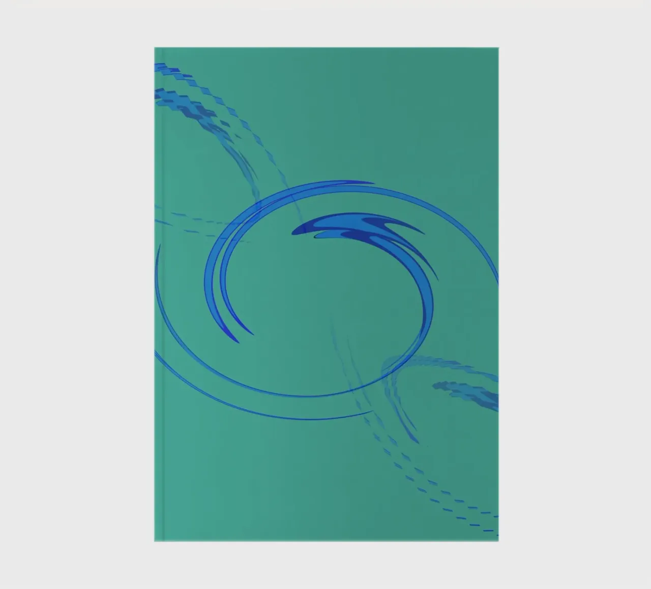 Forme dynamique circulaire abstraite en bleu et vert carnet de notes de Something for you