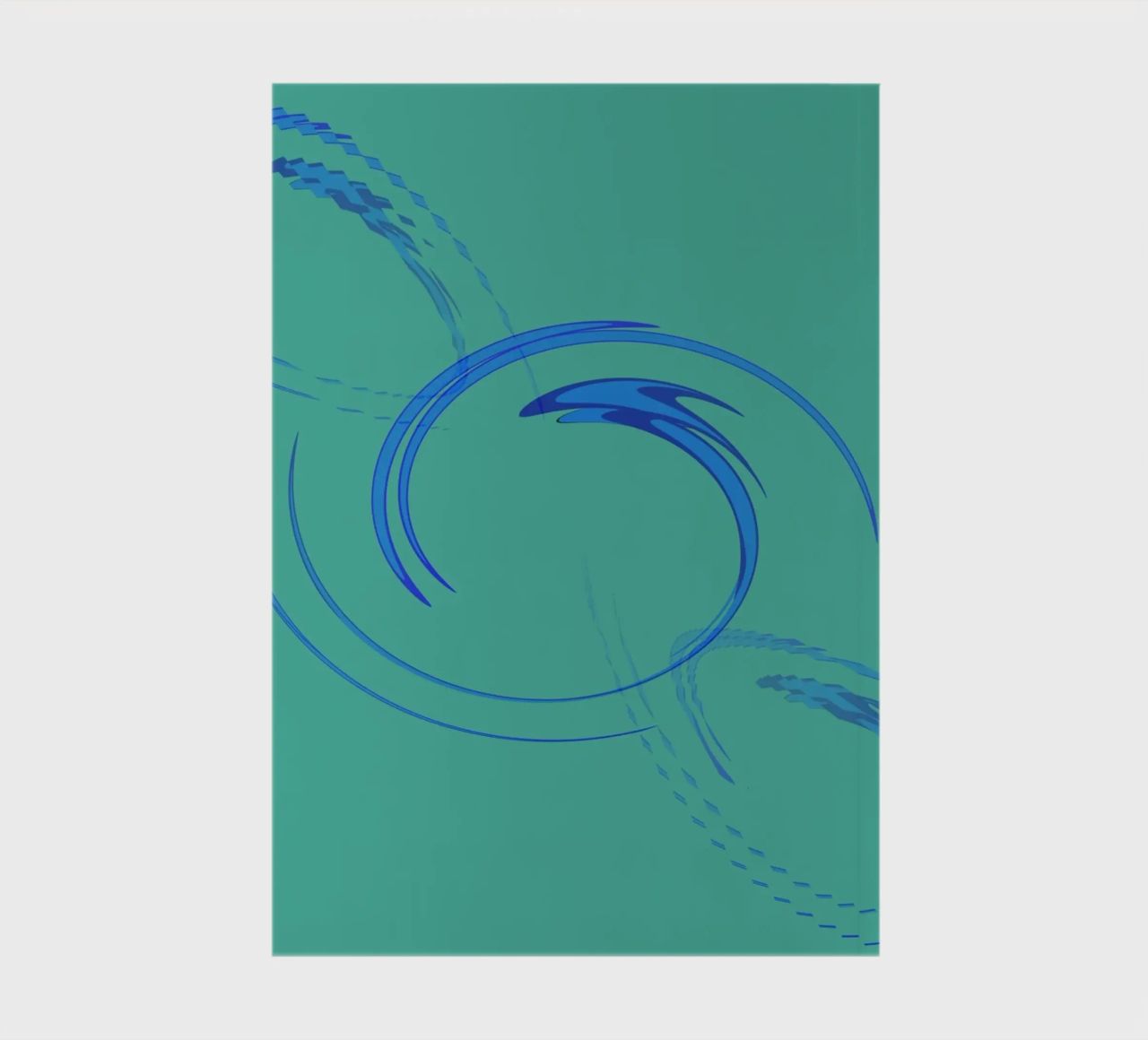 Abstract circular dynamic shape in blue and green notebook by Something for you