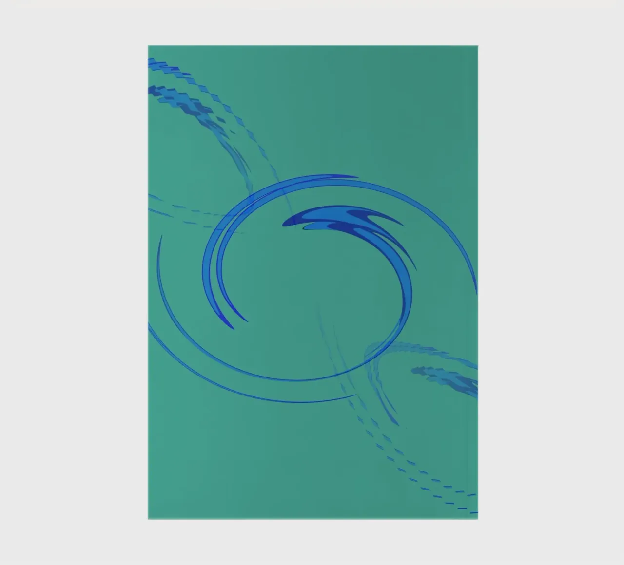 Forme dynamique circulaire abstraite en bleu et vert carnet de notes de Something for you