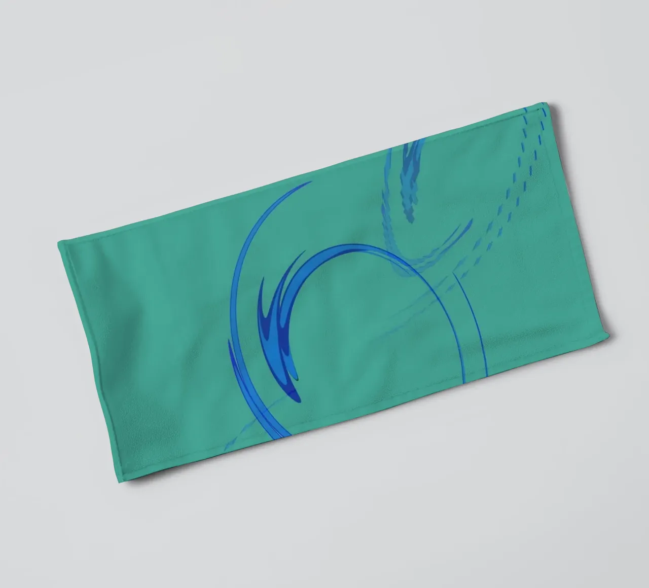 Abstrakte kreisförmige dynamische Form in Blau und Grün Handtuch von Something for you