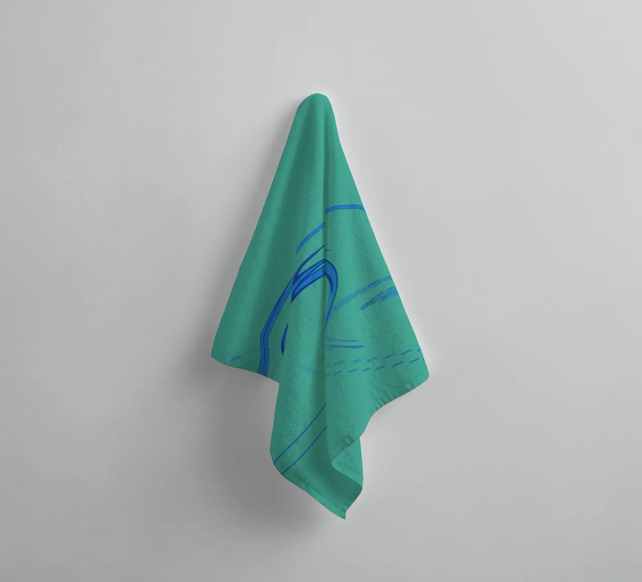 Abstrakte kreisförmige dynamische Form in Blau und Grün Handtuch von Something for you