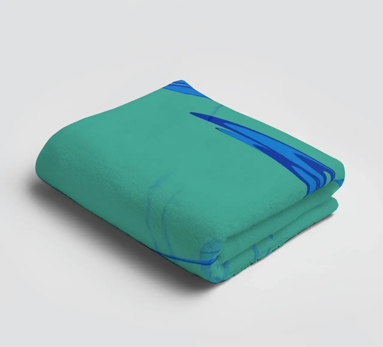 Abstrakte kreisförmige dynamische Form in Blau und Grün Handtuch von Something for you