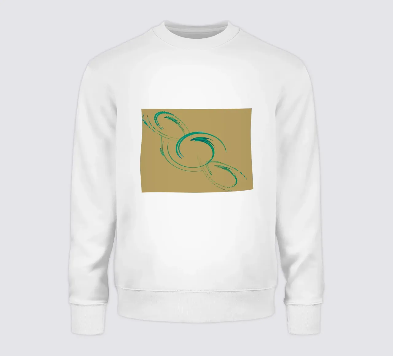 Motivo circolare astratto e dinamico in verde e marrone felpa da Something for you