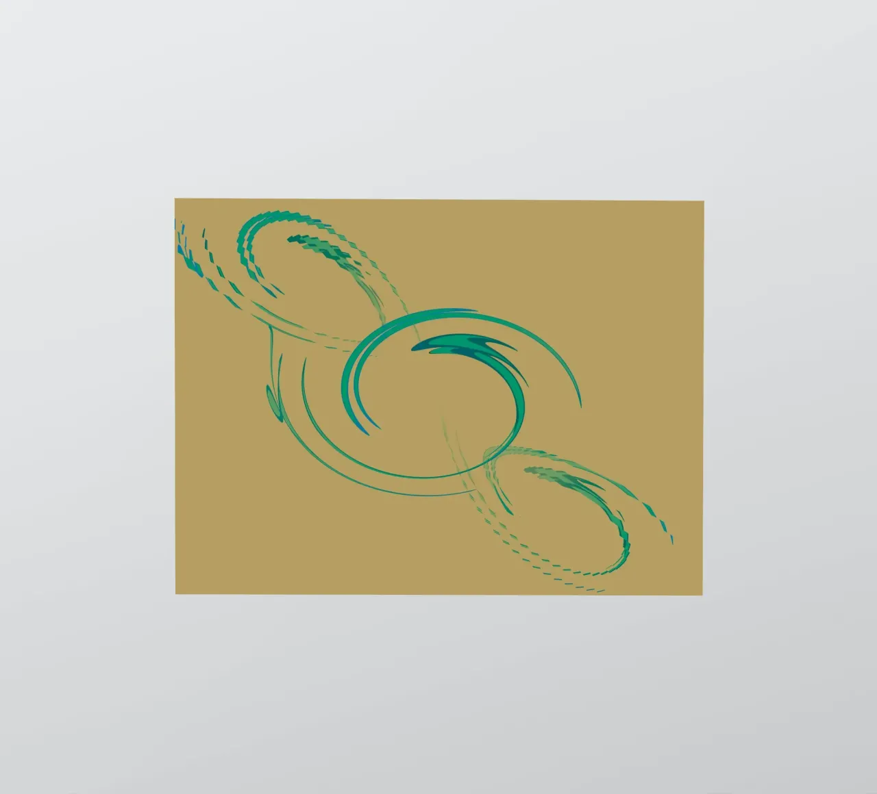 Abstract dynamic circular pattern in green + brown sticker by Something for you