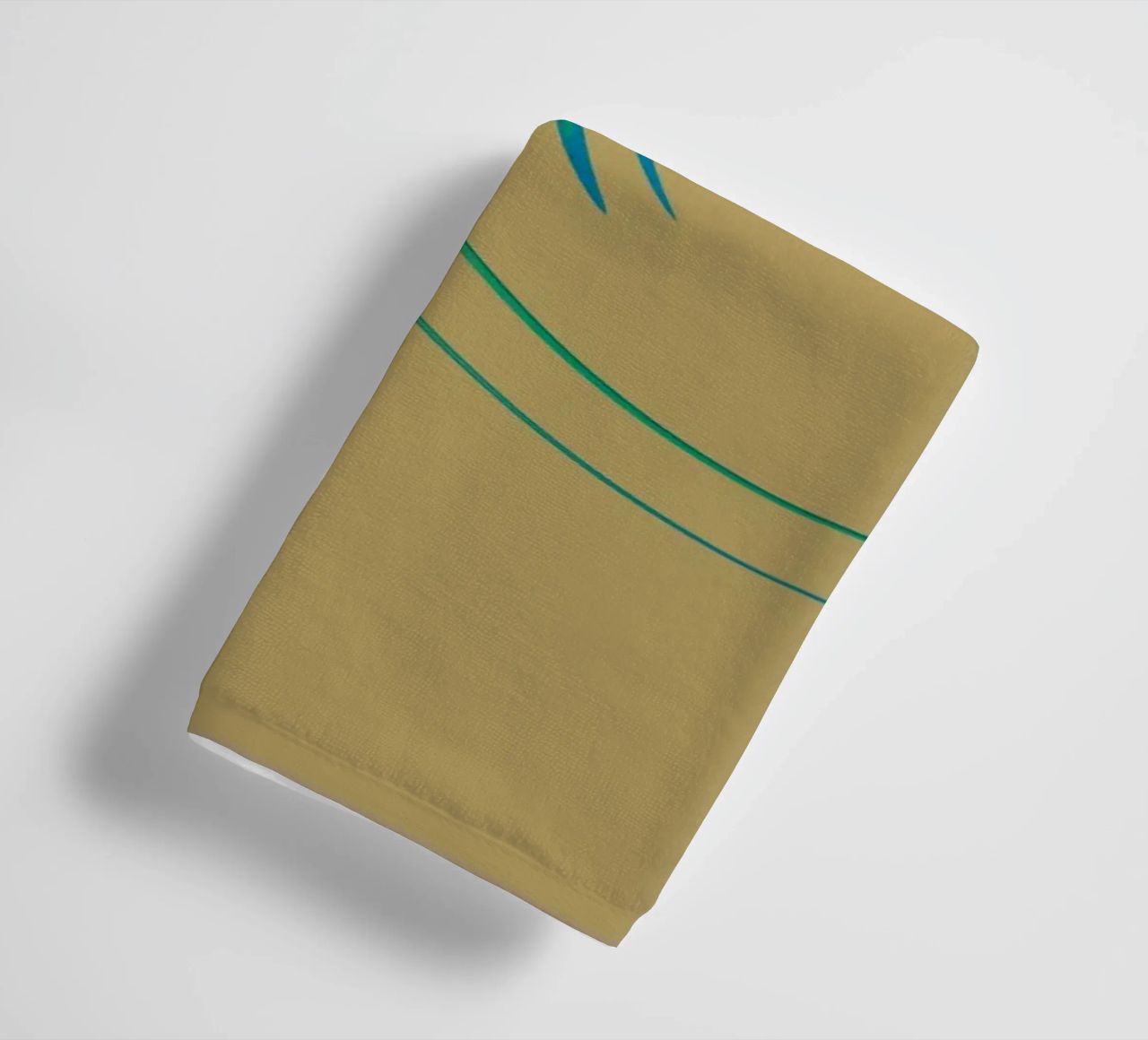 Abstract dynamic circular pattern in green + brown towel by Something for you