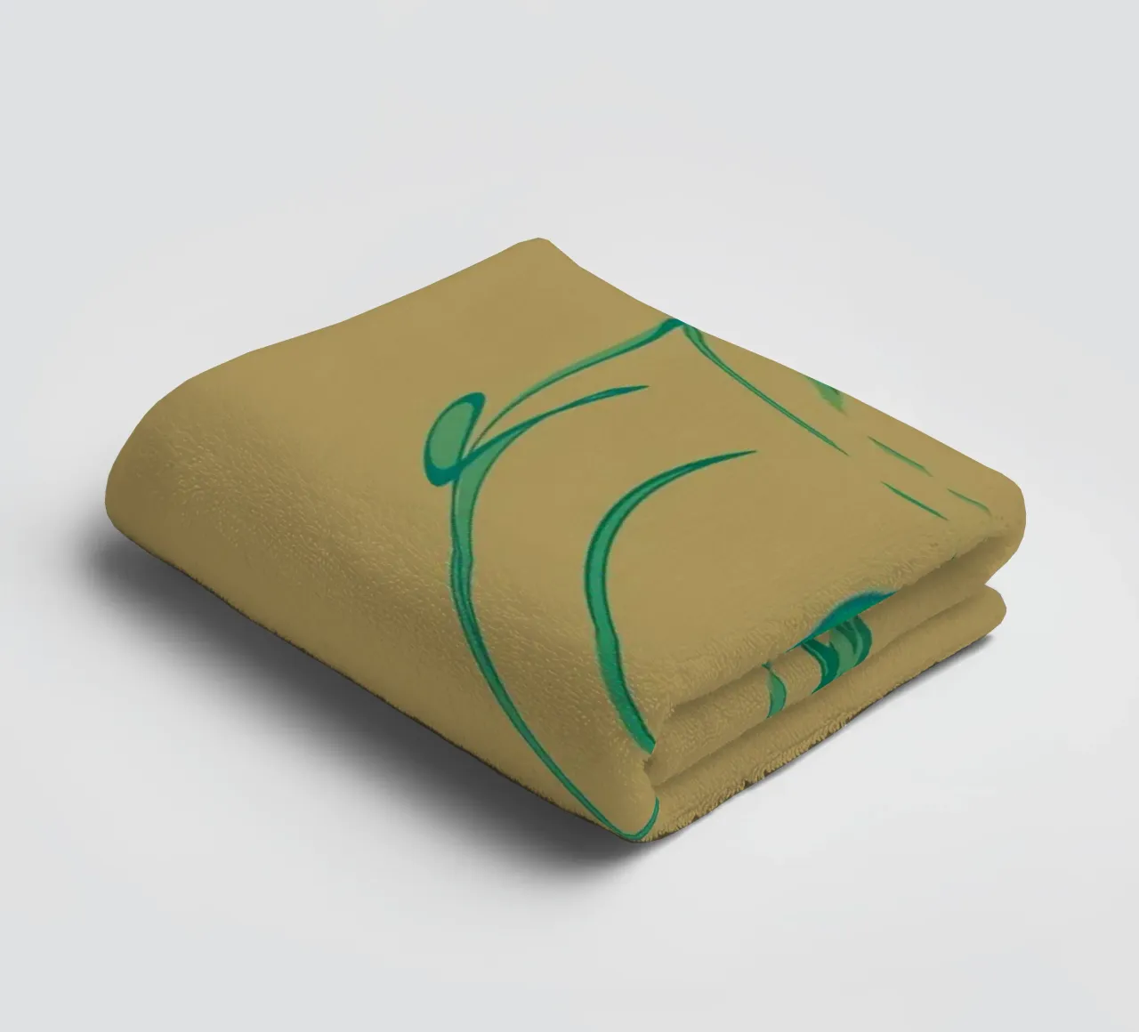 Abstraktes dynamisches kreisförmiges Muster in Grün + Braun Handtuch von Something for you