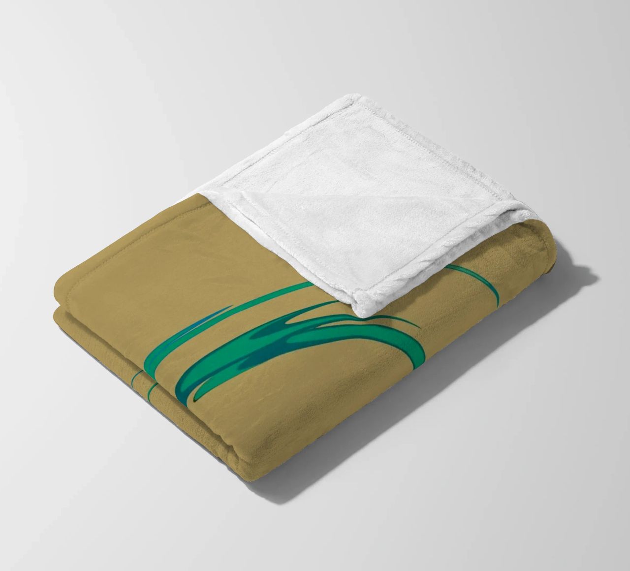 Abstract dynamic circular pattern in green + brown fleece blanket by Something for you