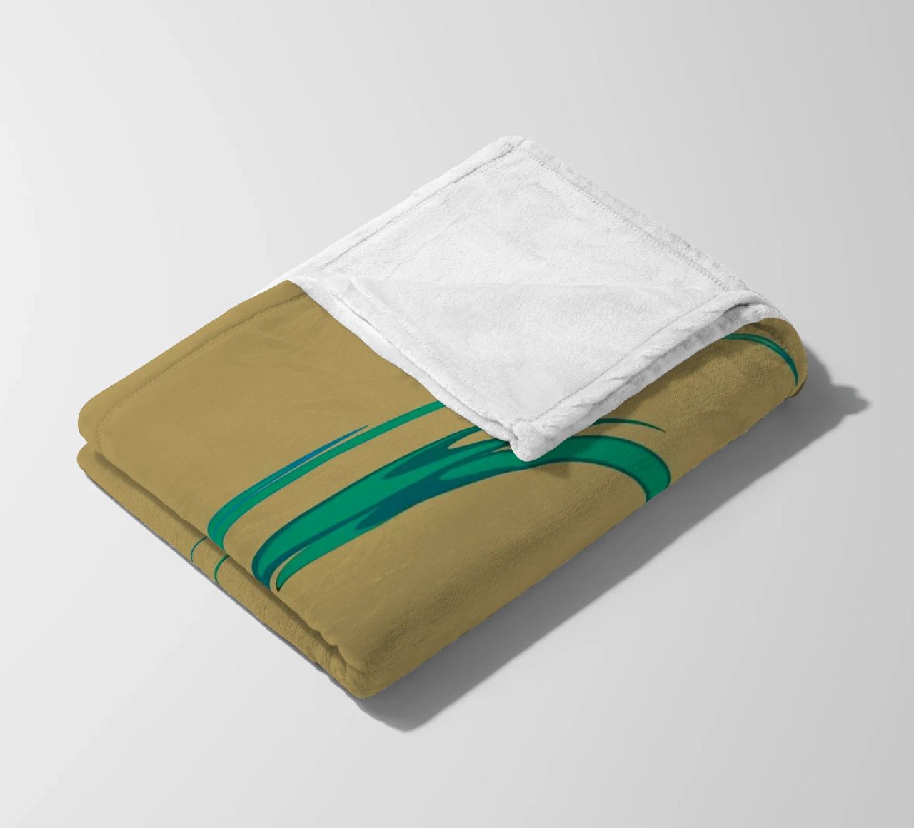 Abstract dynamic circular pattern in green + brown fleece blanket by Something for you