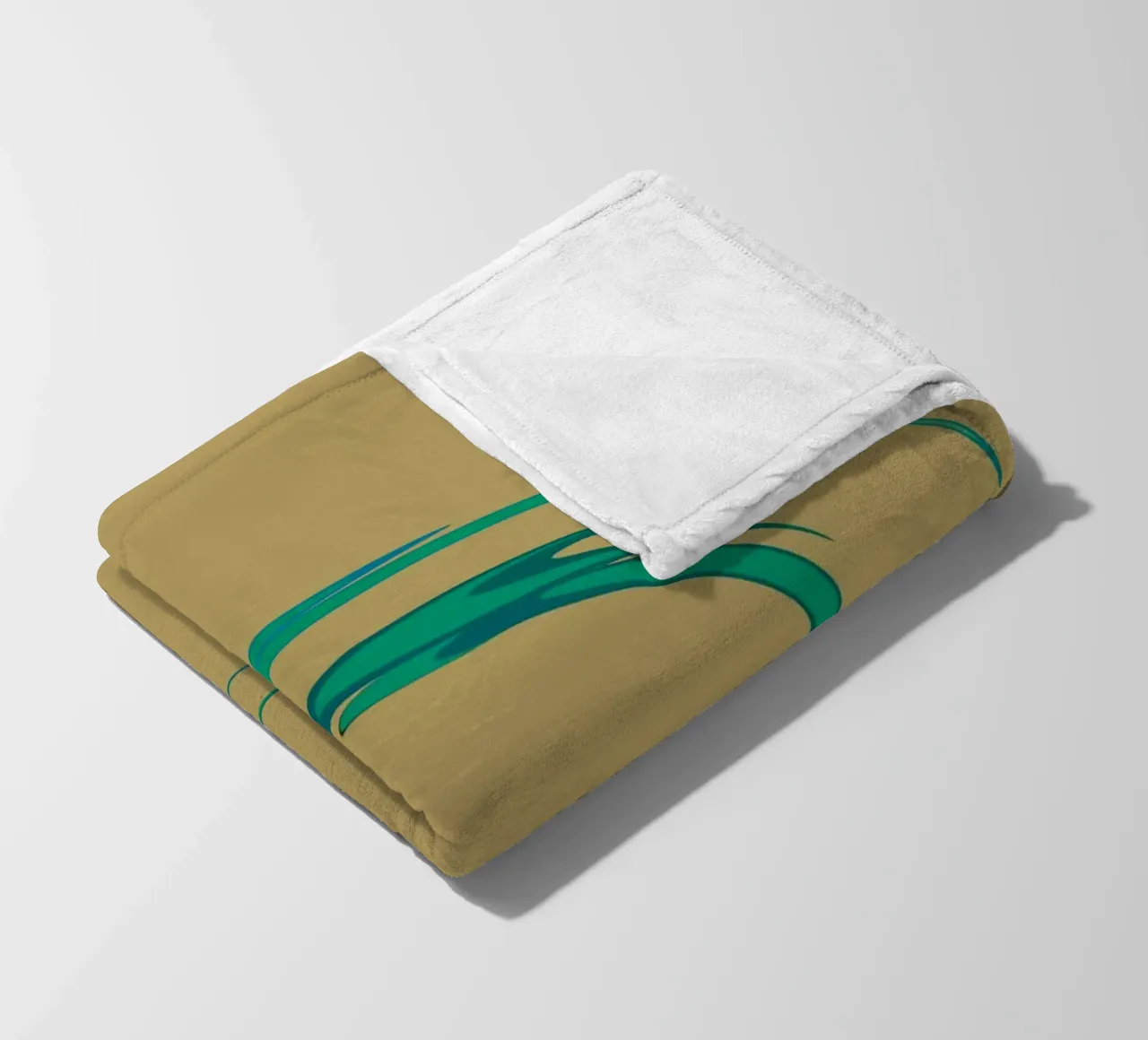 Abstract dynamic circular pattern in green + brown fleece blanket by Something for you