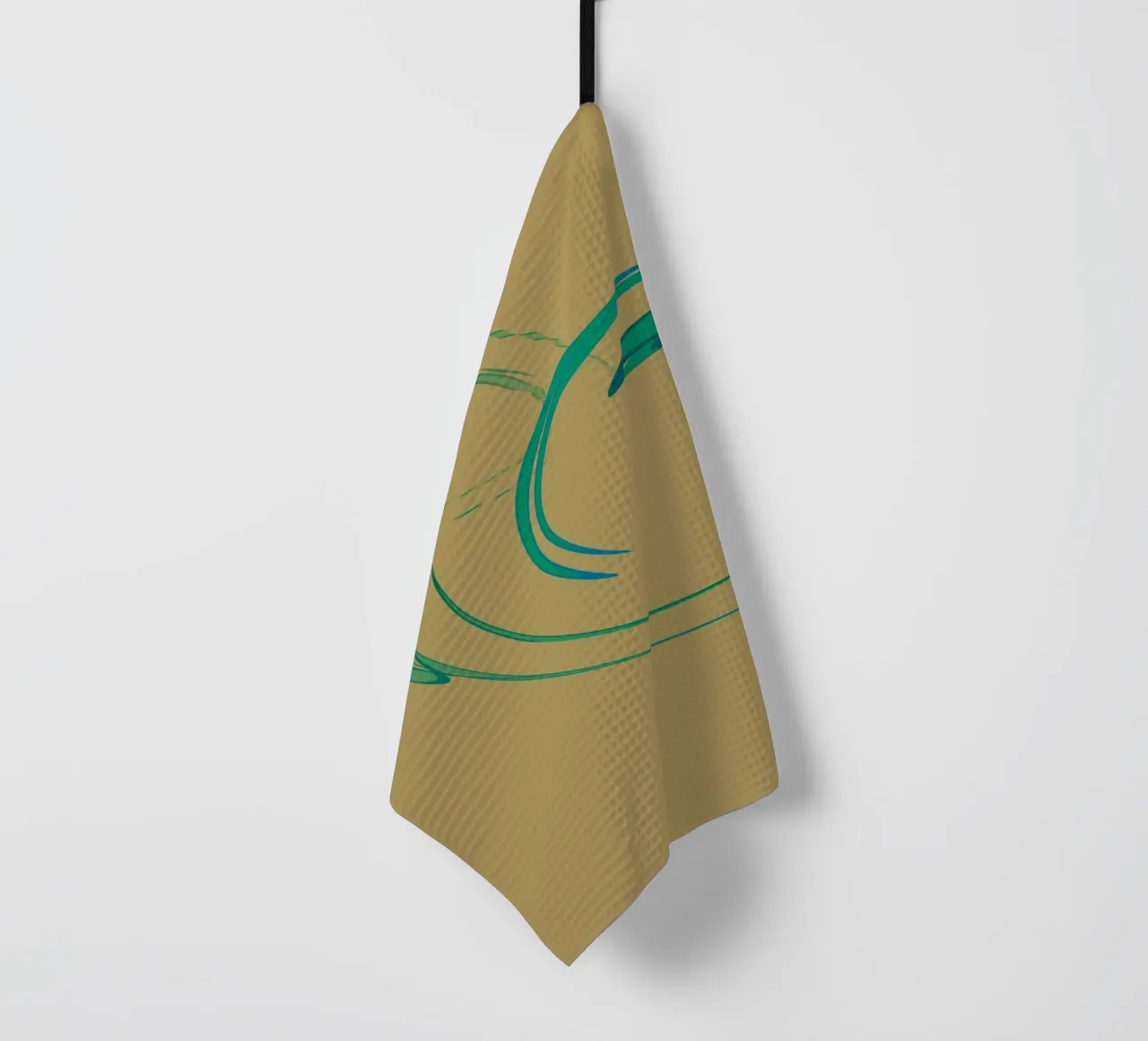 Motif circulaire dynamique abstrait en vert + marron torchon de Something for you