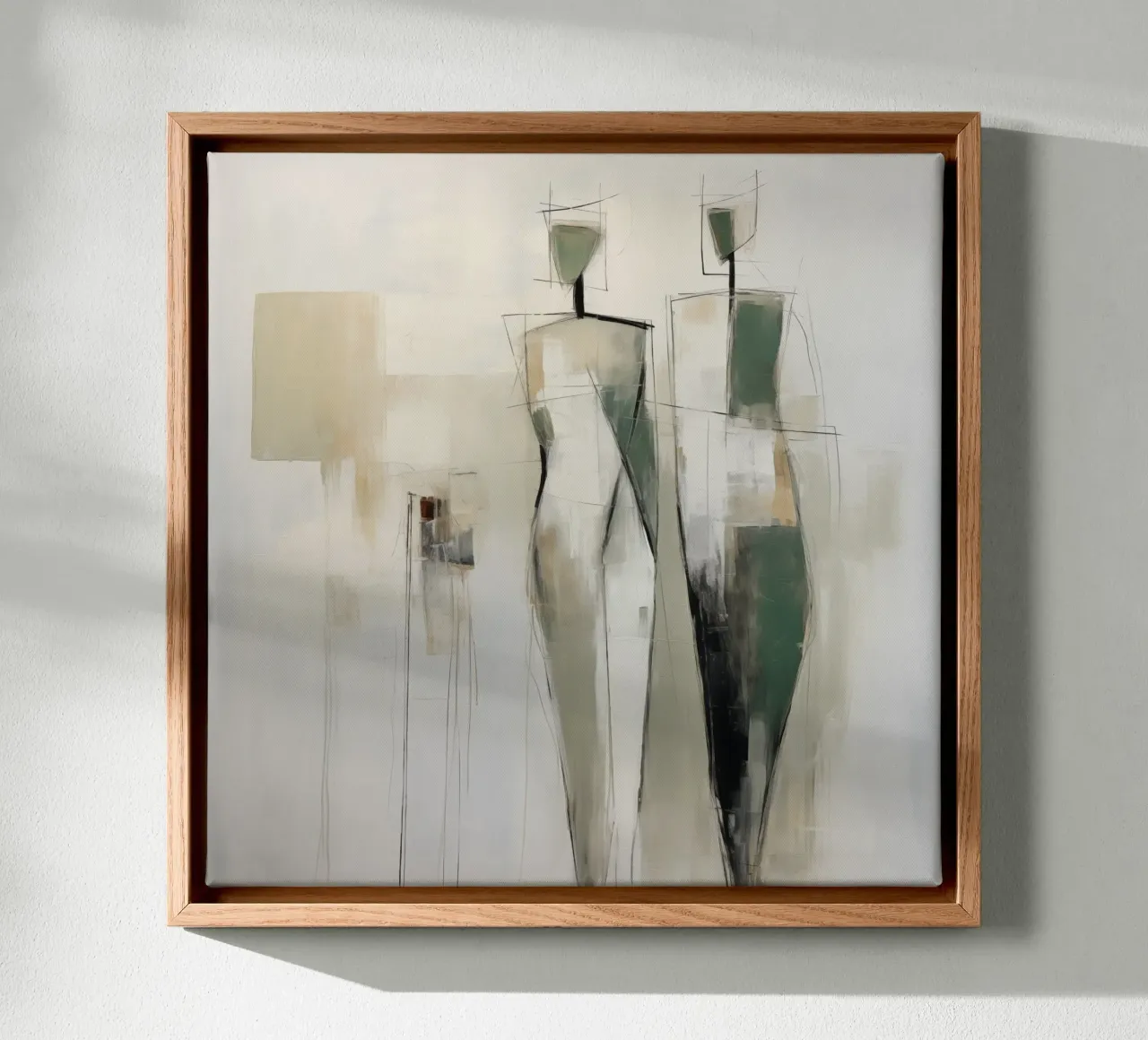 Abstracte mensen canvas met Baklijst van Imagine