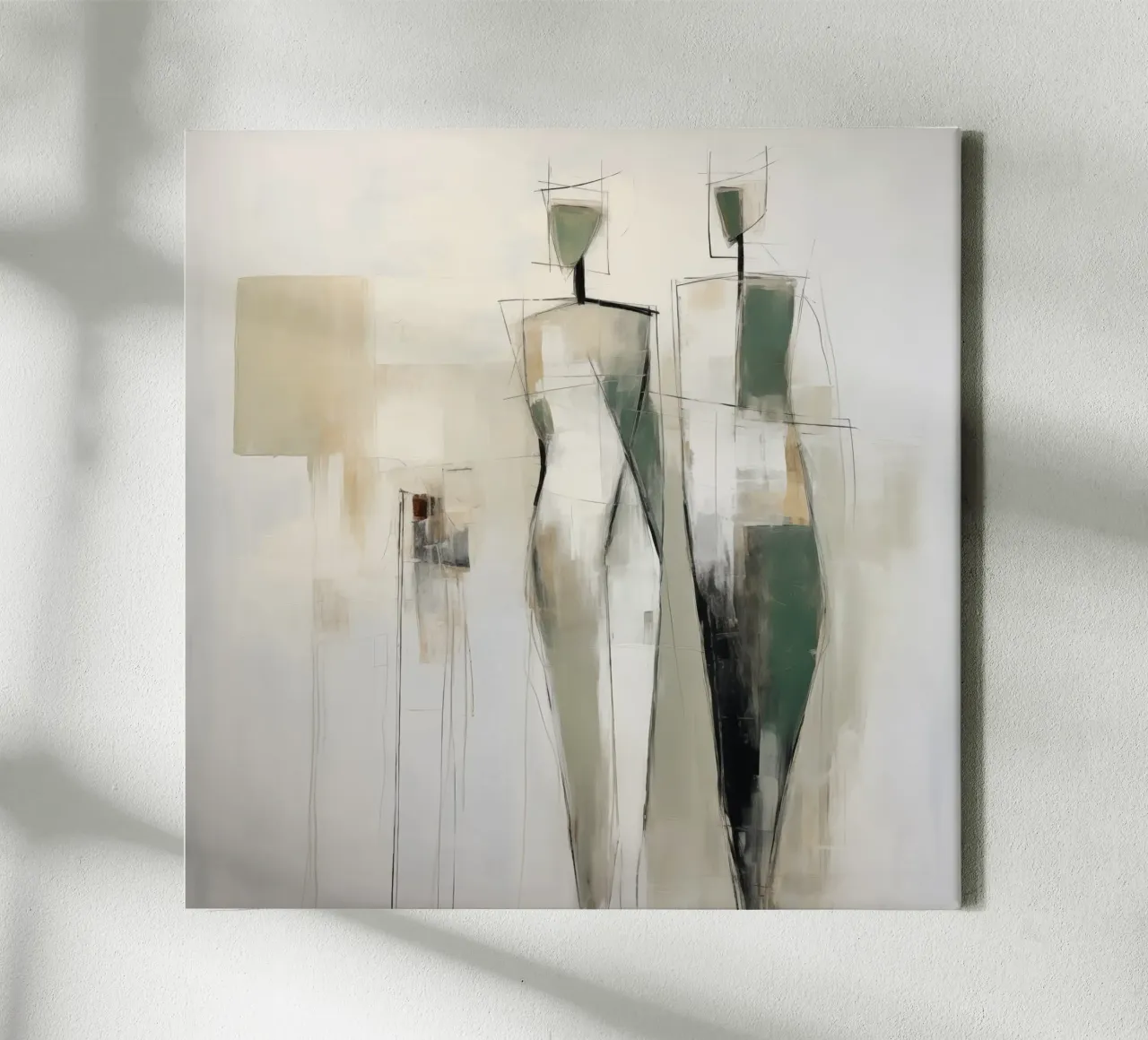 Abstracte mensen canvas met Baklijst van Imagine