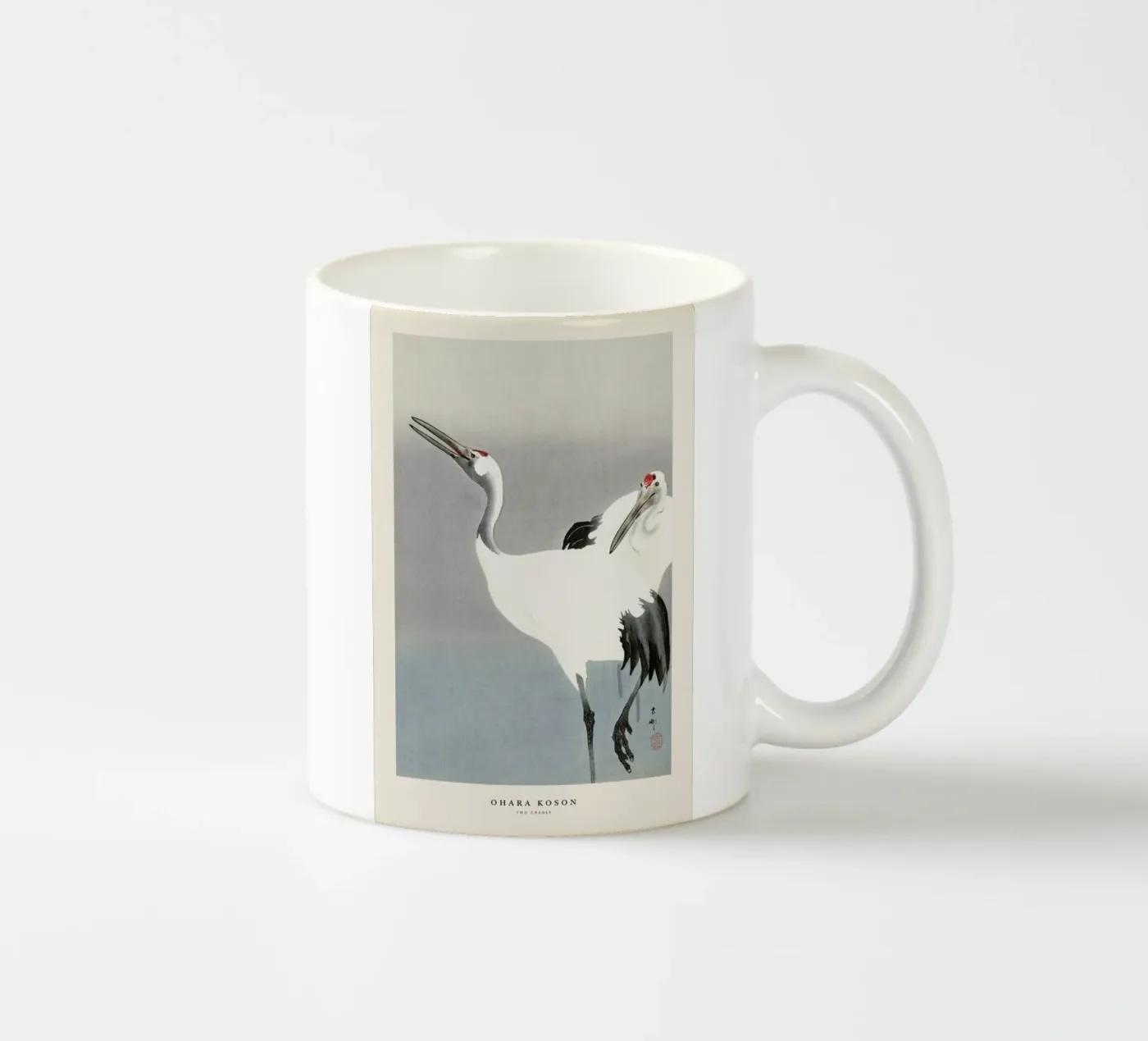 Koson - Two Cranes ceramic mug by Vintage by JUNIQE