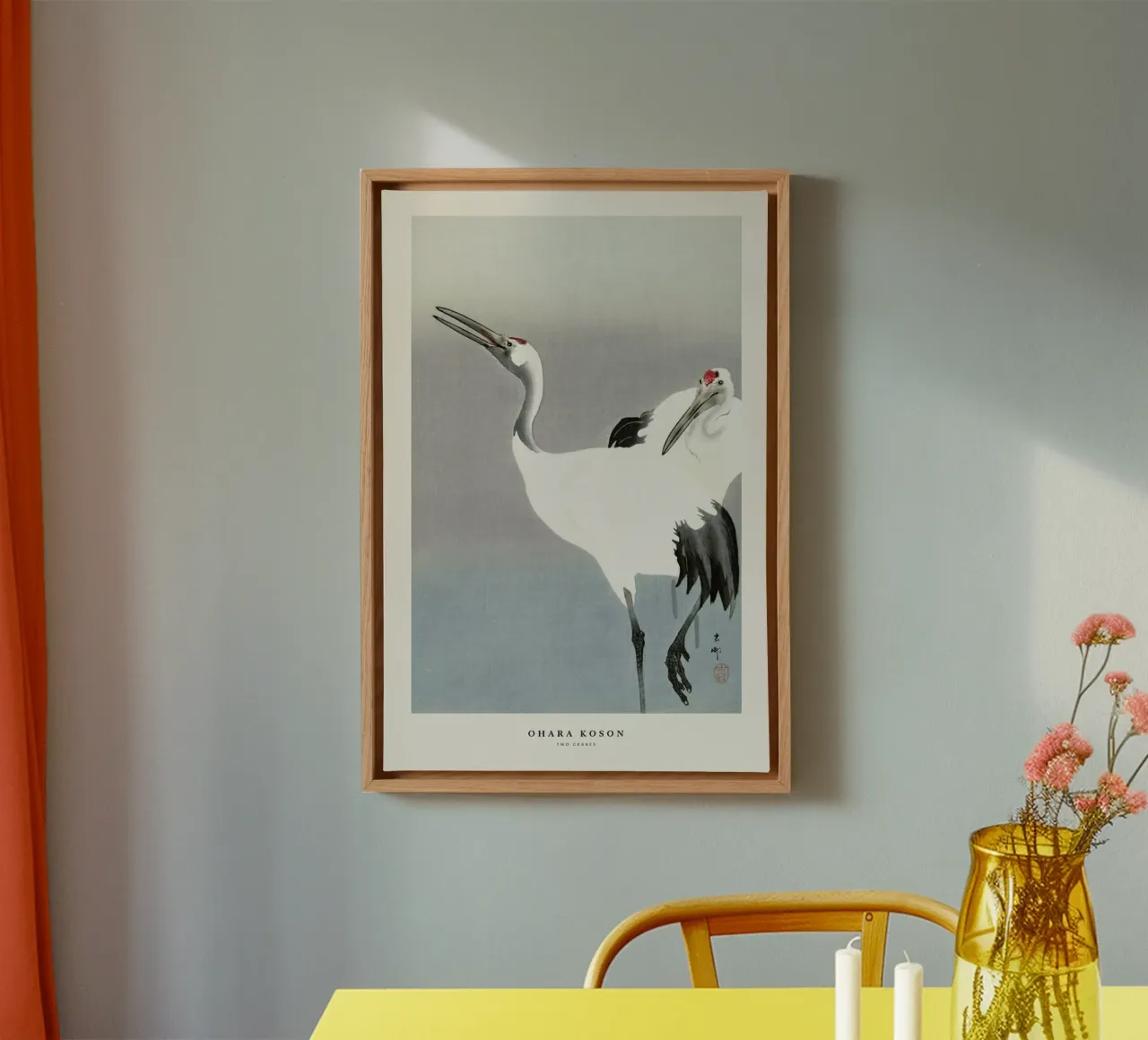 Koson - Two Cranes canvas by Vintage by JUNIQE