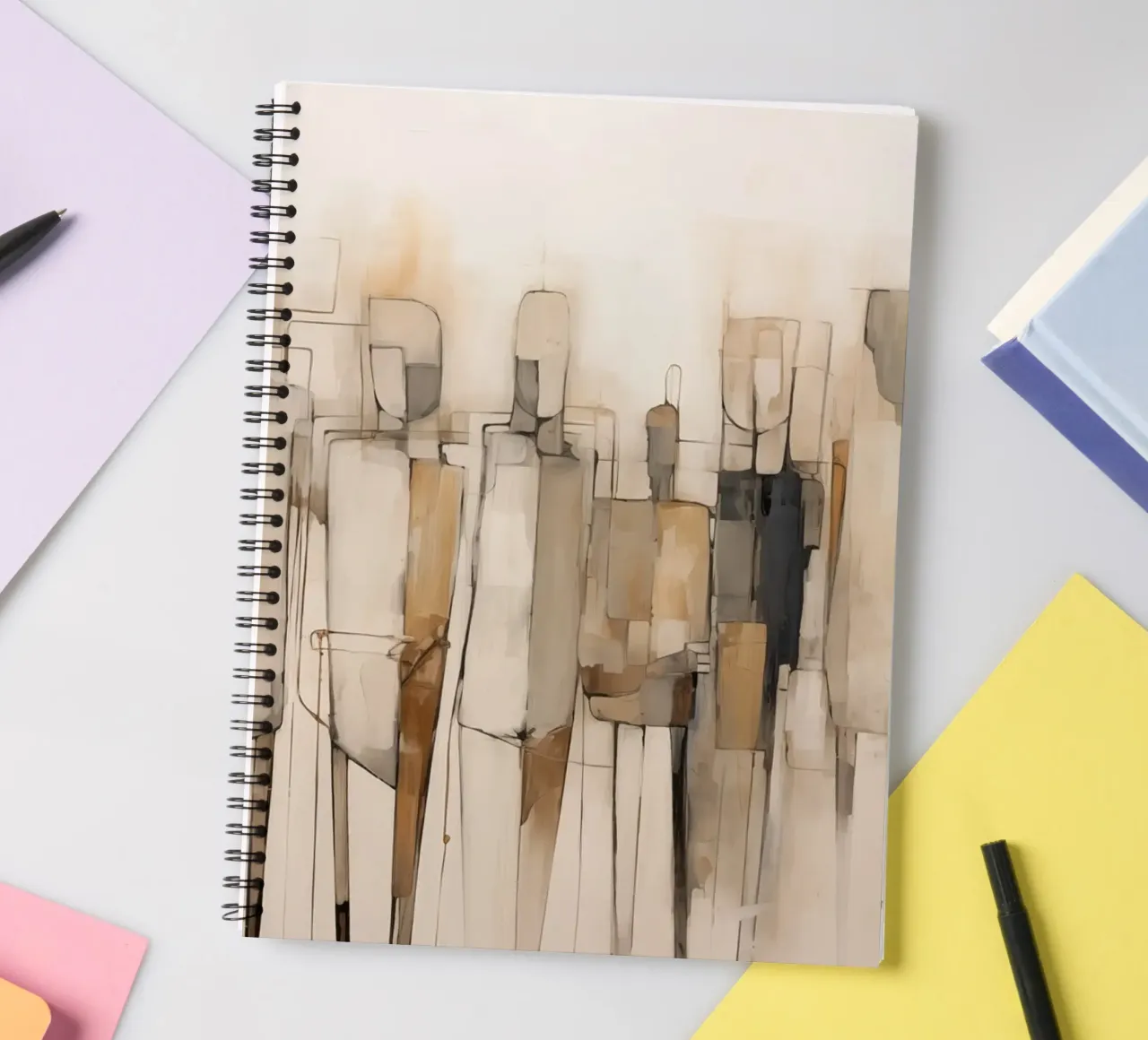 Abstract people spiral notebook by Imagine