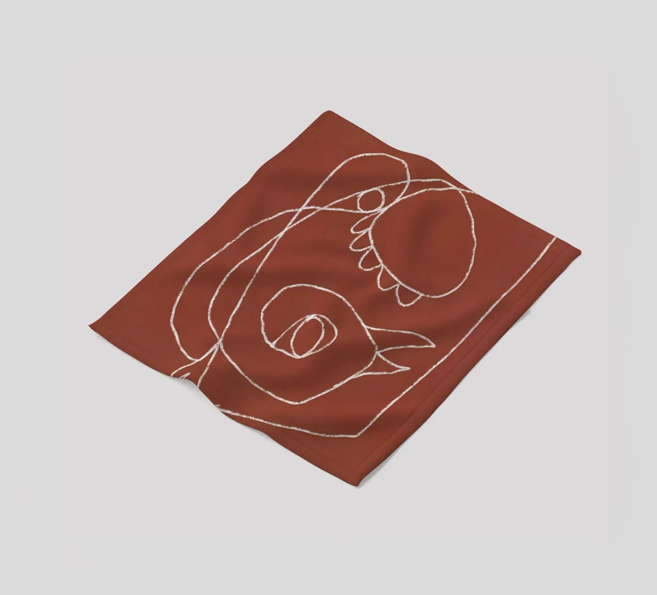 Line art uccello astratto coperta in pile da Little Dean