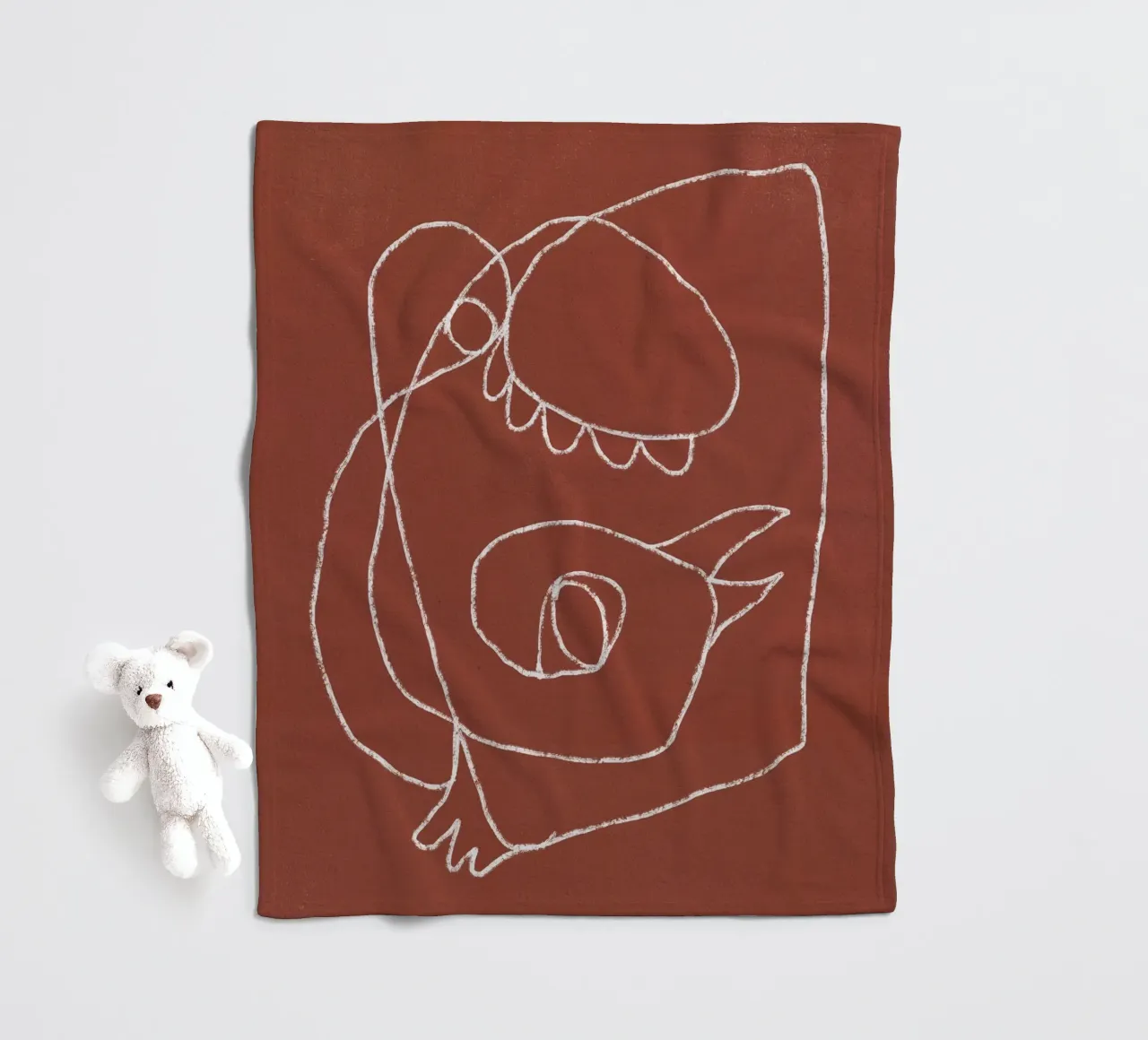 Line art uccello astratto coperta in pile da Little Dean