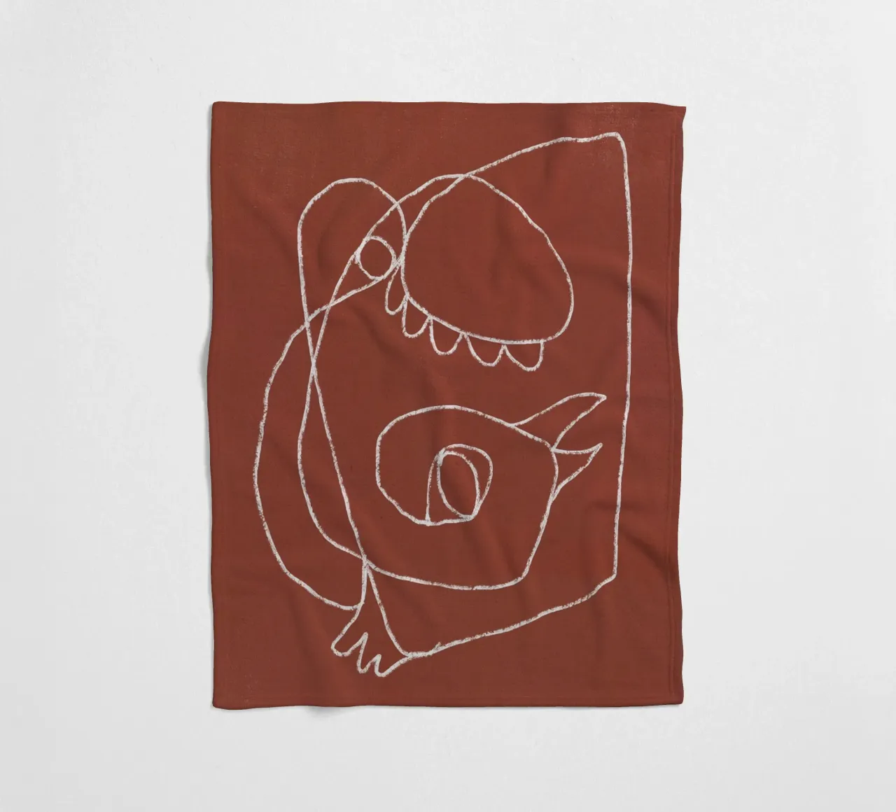 Line art uccello astratto coperta in pile da Little Dean