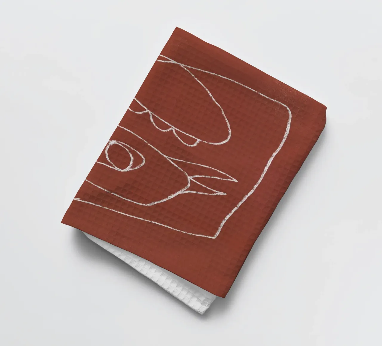 Dessin au trait oiseau abstrait torchon de Little Dean