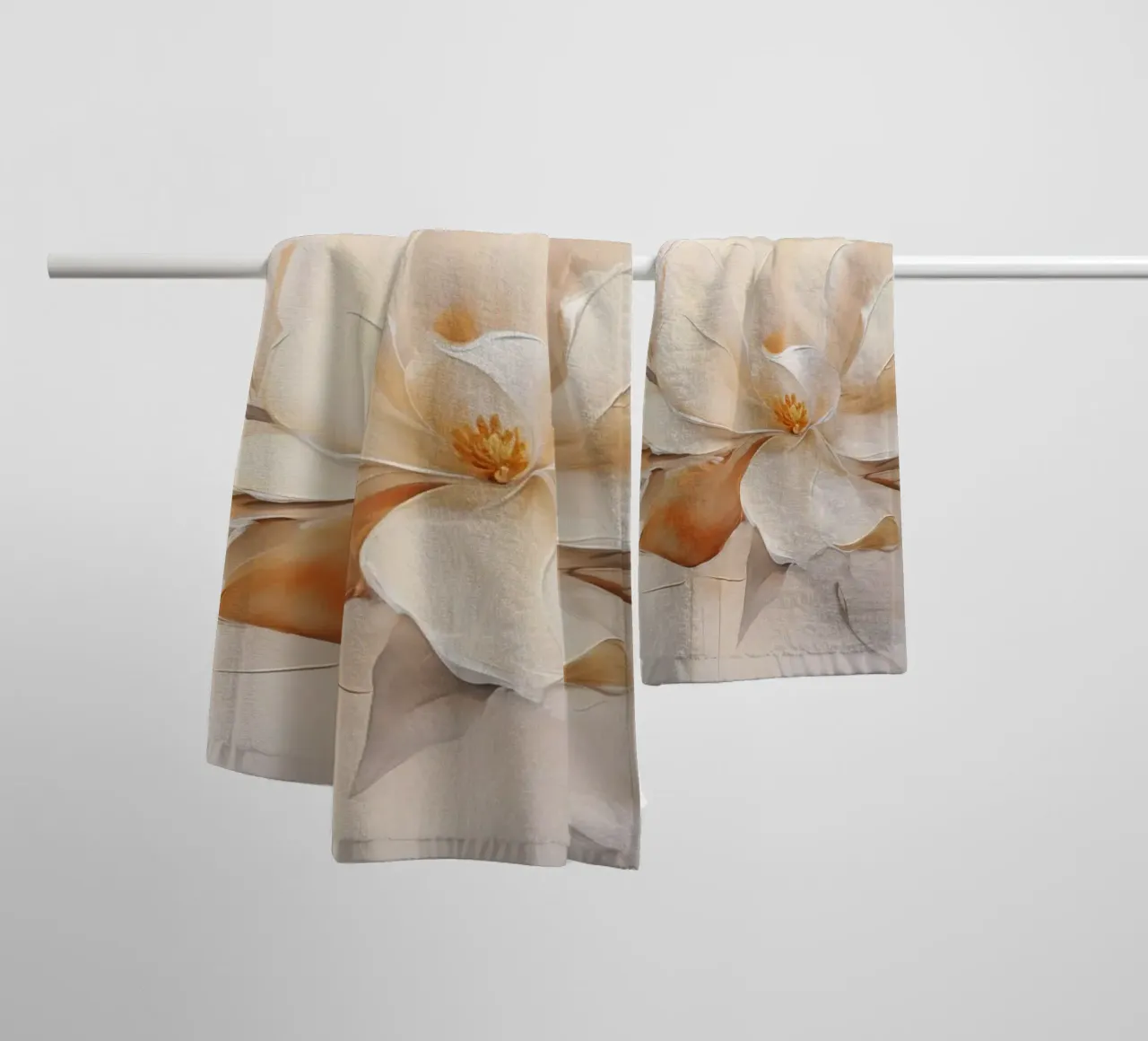 Fiori in colori crema asciugamano da bagno da Imagine