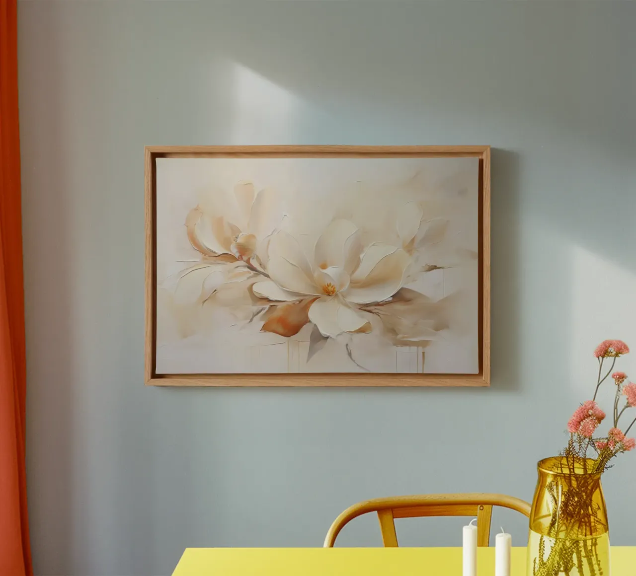 Fiori in colori crema tela da Imagine