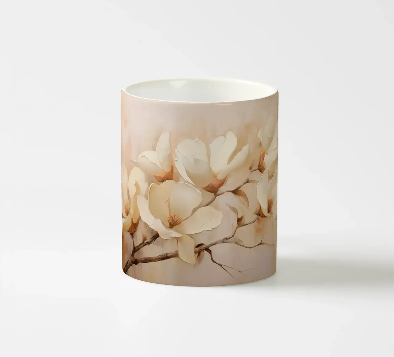 Fiori in colori crema tazza in ceramica da Imagine
