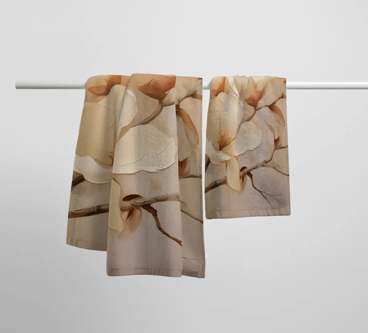 Fiori in colori crema asciugamano da bagno da Imagine