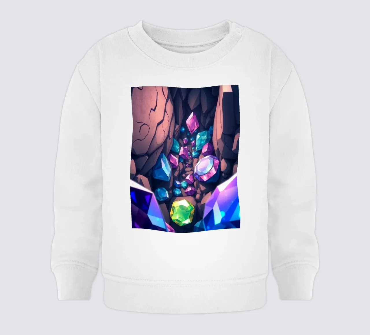 cristalli scintillano in una stretta caverna con intricate forme di roccia felpa neonato da DesignDoodle