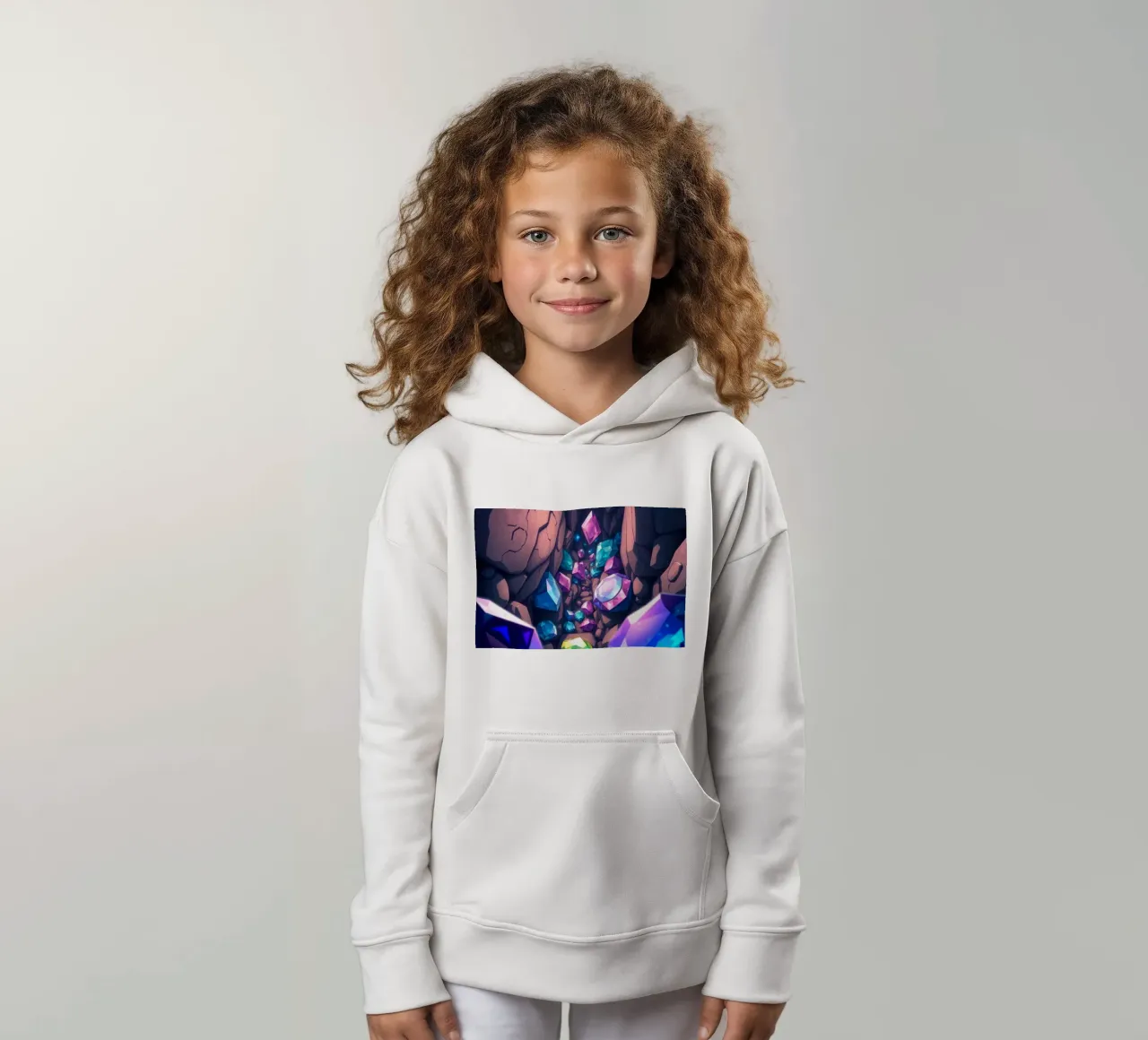 cristalli scintillano in una stretta caverna con intricate forme di roccia felpa bambino con cappuccio da DesignDoodle