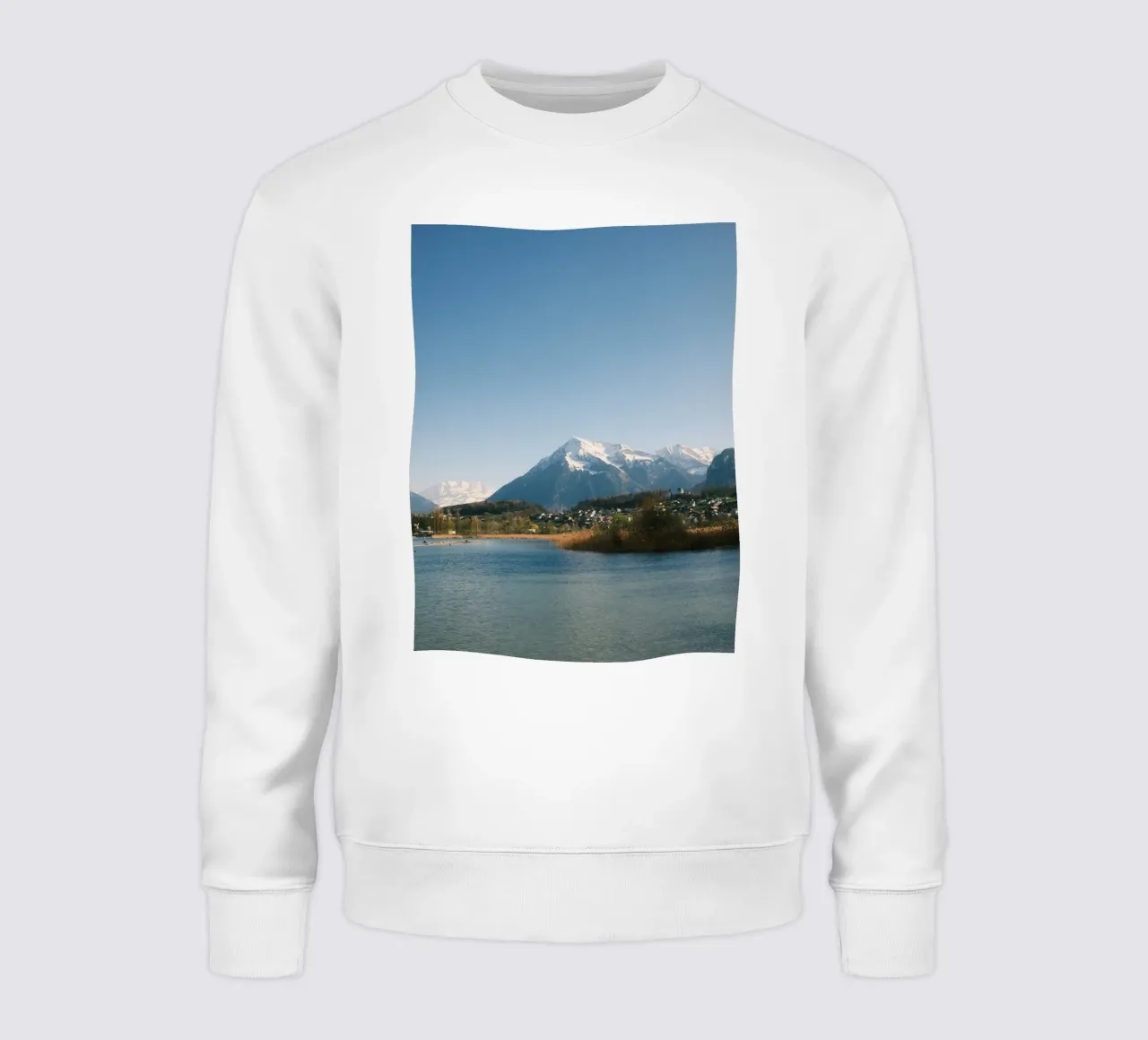 Spring View of the Bernese Alps from Lake Thun felpa da FujiSwiss