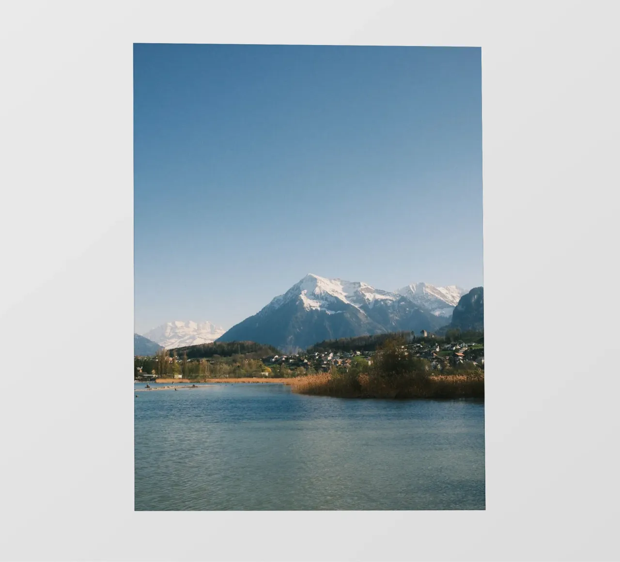 Spring View of the Bernese Alps from Lake Thun pellicola backlit da FujiSwiss