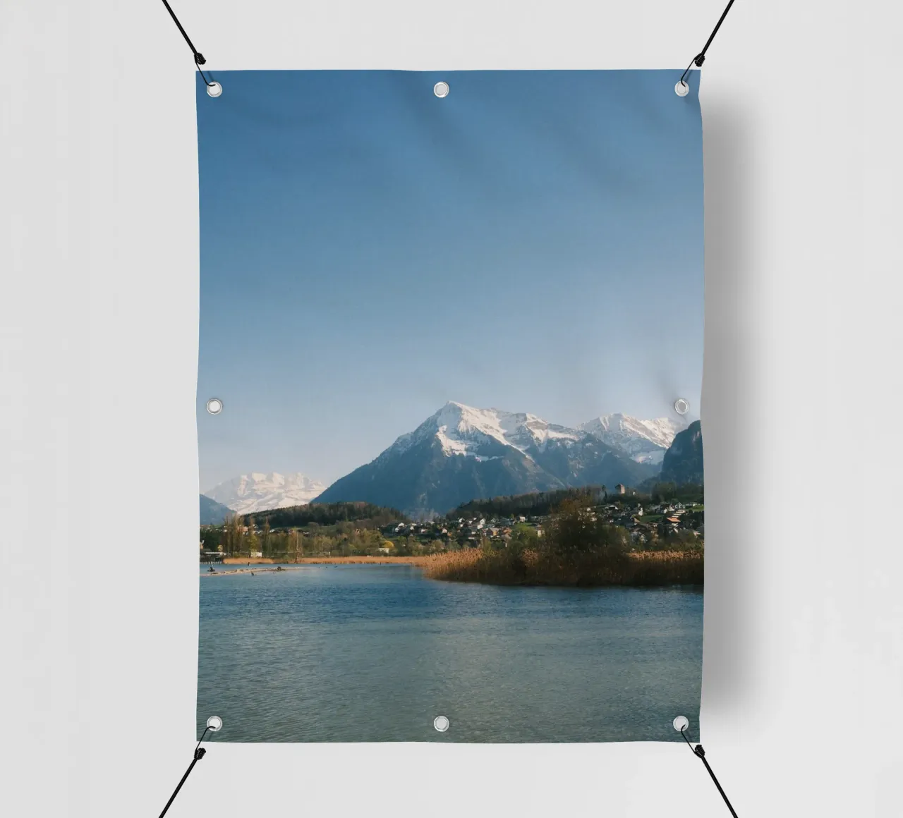 Spring View of the Bernese Alps from Lake Thun telo in pvc da FujiSwiss