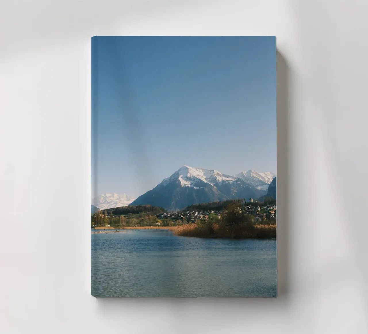 Spring View of the Bernese Alps from Lake Thun notebook by FujiSwiss