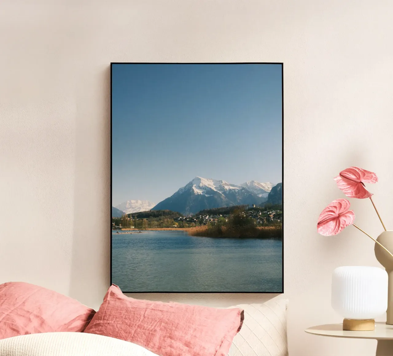 Spring View of the Bernese Alps from Lake Thun plexiglass da FujiSwiss
