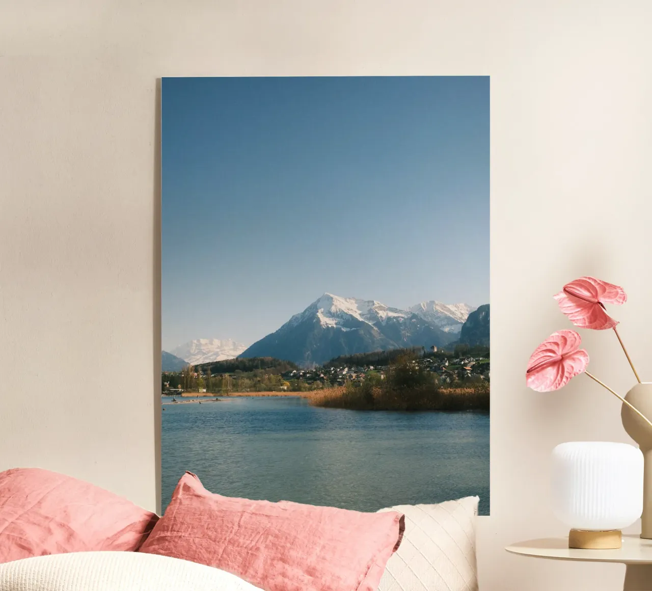 Spring View of the Bernese Alps from Lake Thun plexiglass da FujiSwiss