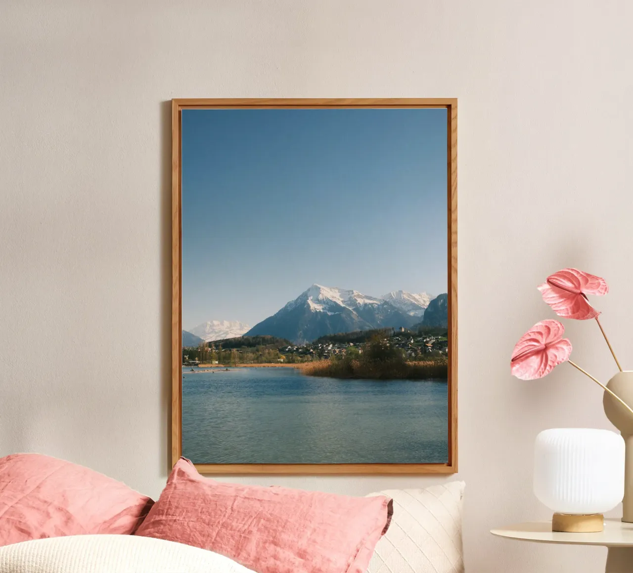 Spring View of the Bernese Alps from Lake Thun alluminio dibond da FujiSwiss