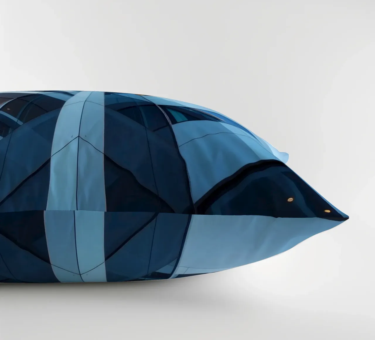 Modern architectural design featuring glass and concrete decorative cushion by DesignDoodle
