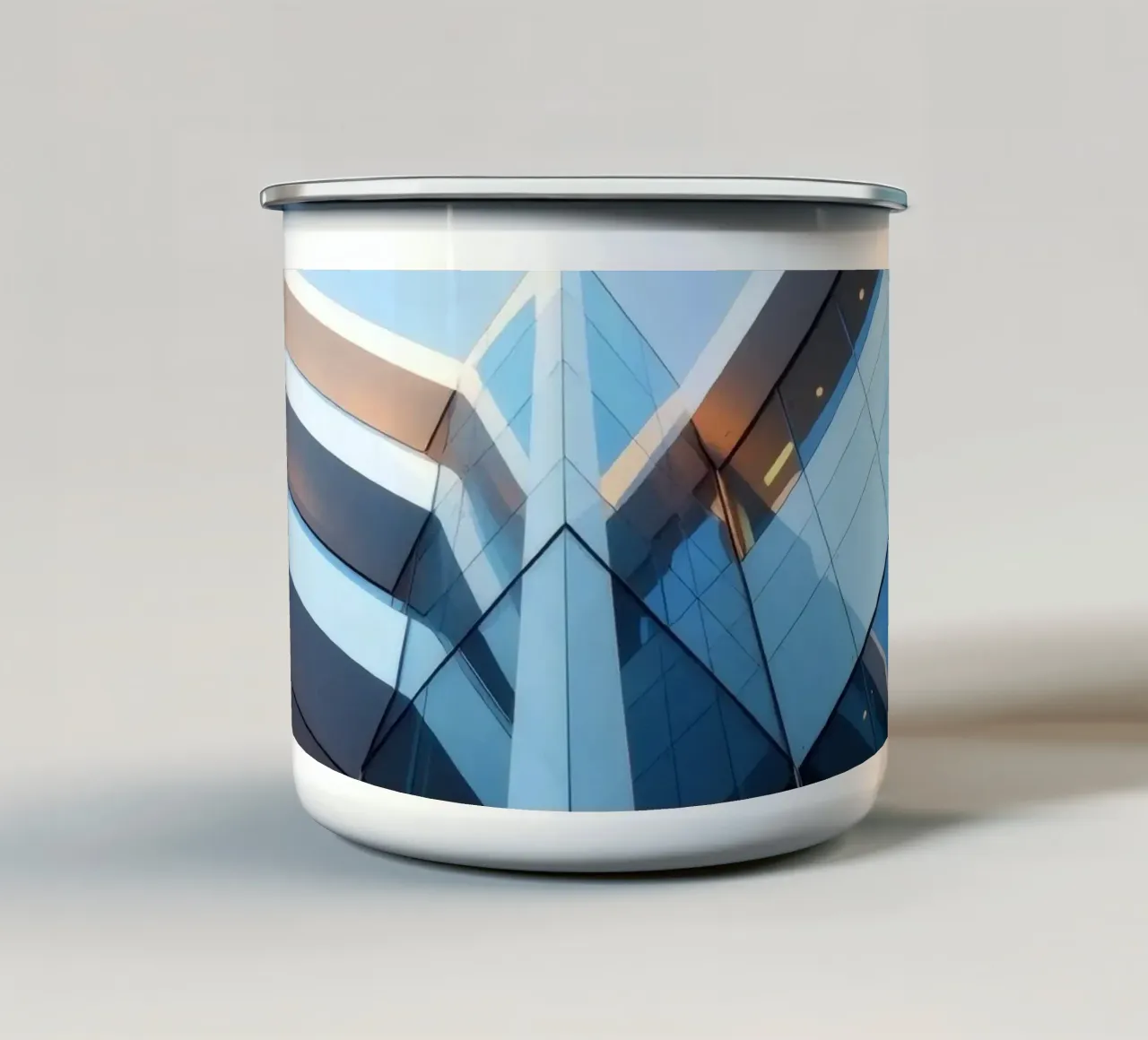 Design architettonico moderno con vetro e cemento tazza in smalto da DesignDoodle