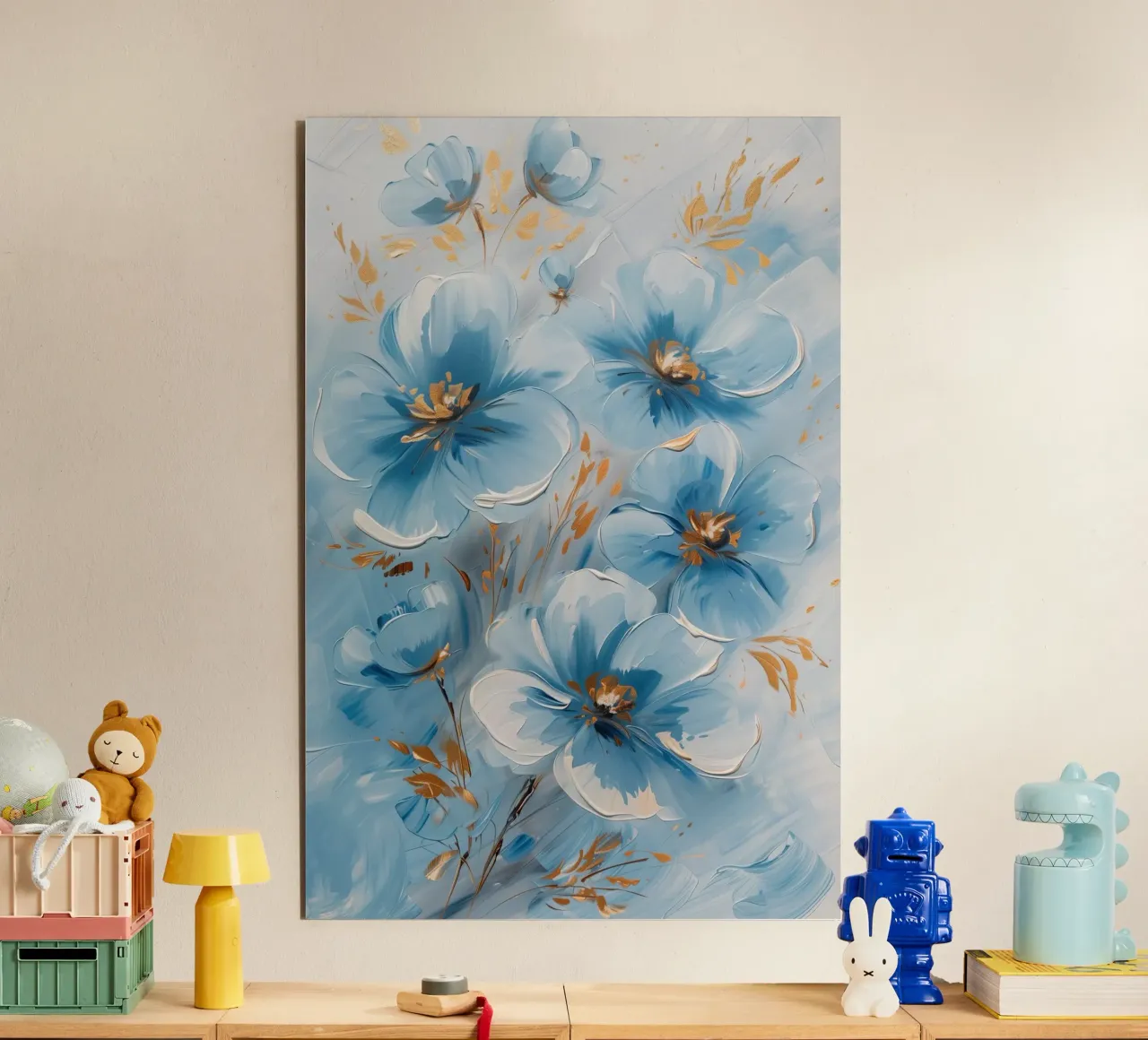 Fiori blu alluminio dibond da Imagine